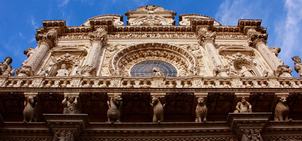 Rosette window of the Basilica of the Holy Cross in Lecce