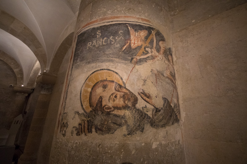 Cripta della basilica di Otranto: affresco di San Francesco